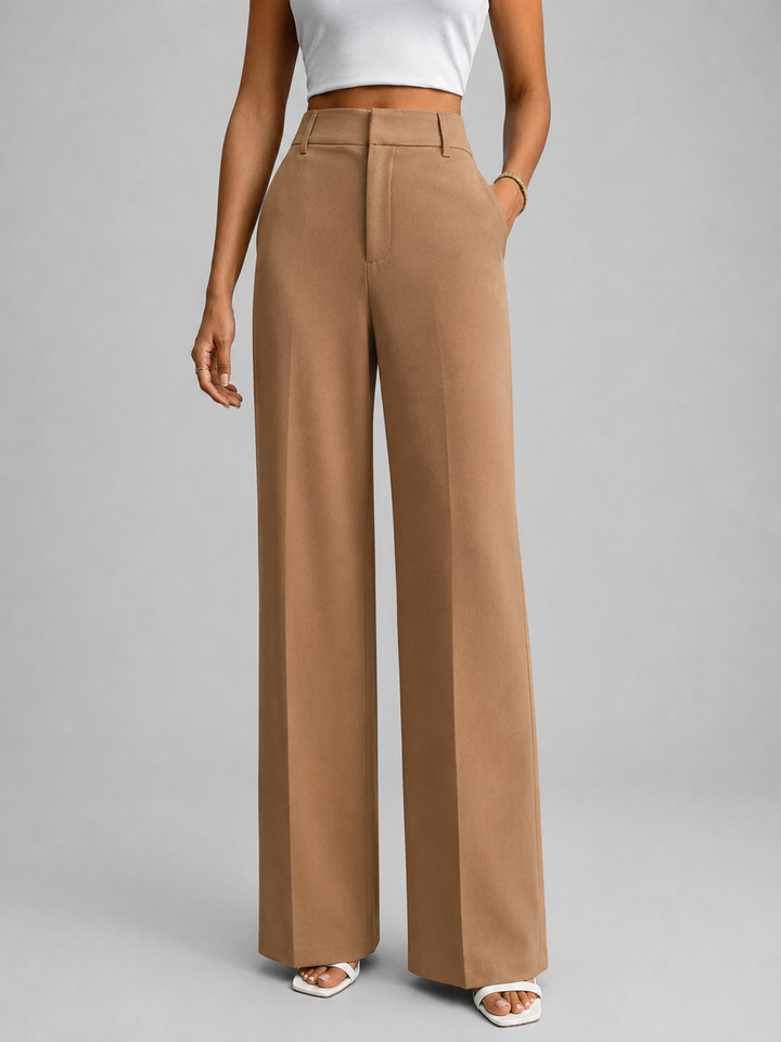 Women’s High Waisted Wide-Leg Trousers with Tailoring