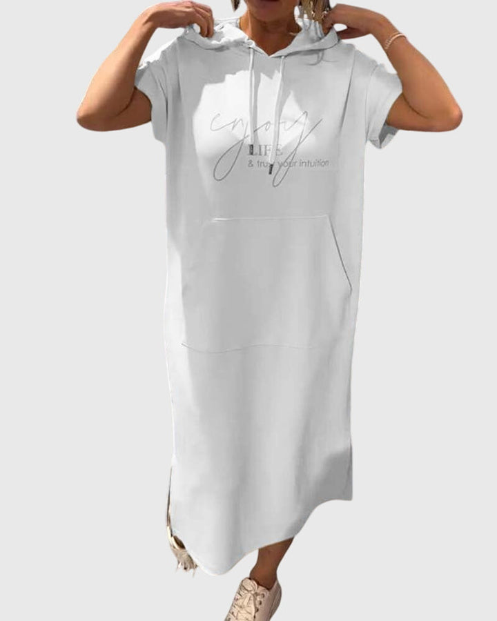 Women's Hoodie Dress with Hood and Pockets for Casual Days