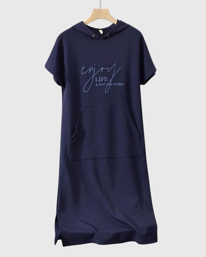 Women's Hoodie Dress with Hood and Pockets for Casual Days