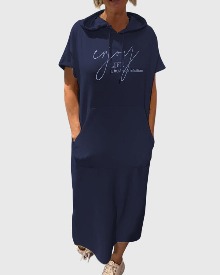 Women's Hoodie Dress with Hood and Pockets for Casual Days