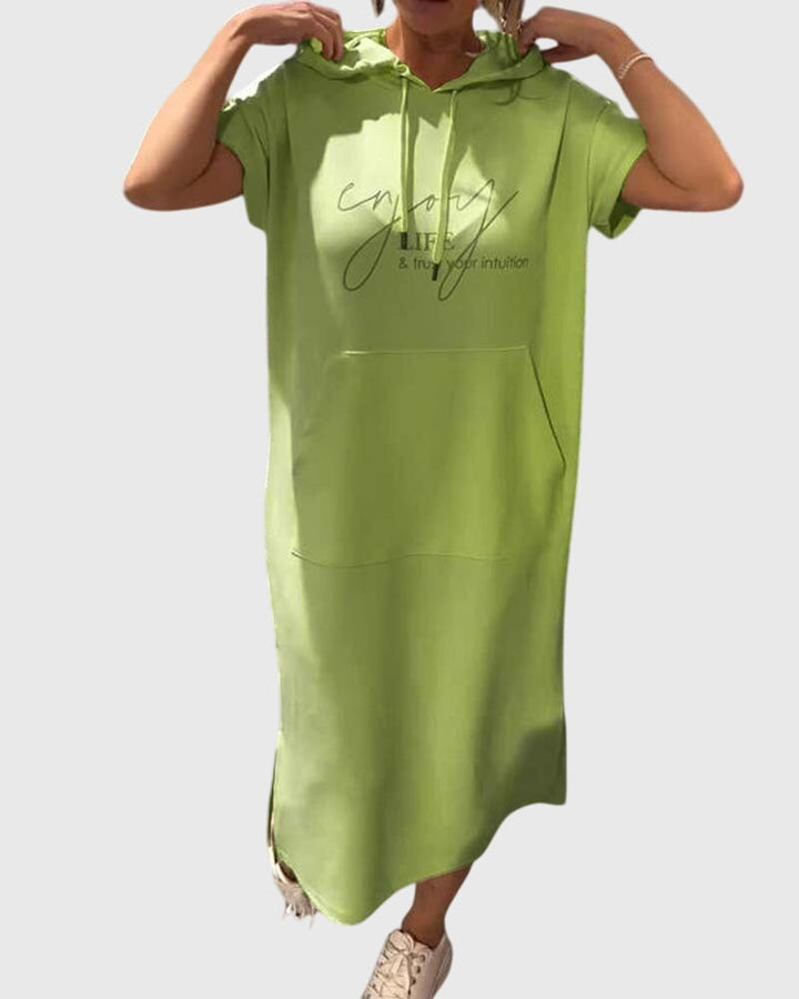 Women's Hoodie Dress with Hood and Pockets for Casual Days