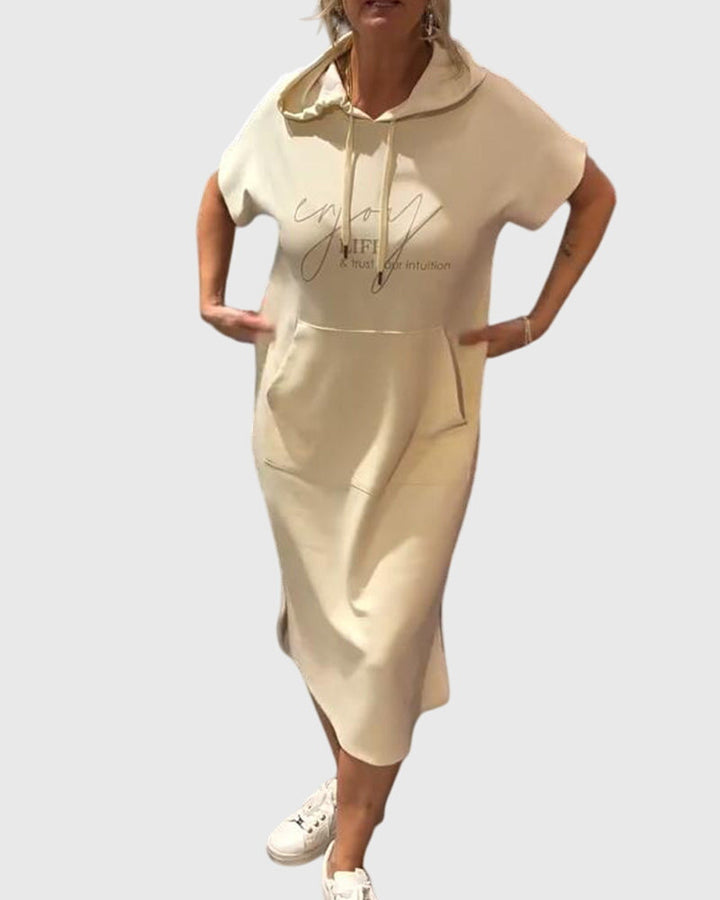 Women's Hoodie Dress with Hood and Pockets for Casual Days