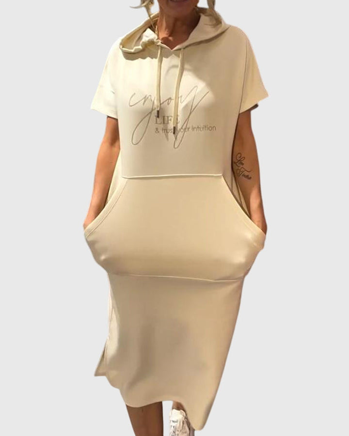 Women's Hoodie Dress with Hood and Pockets for Casual Days