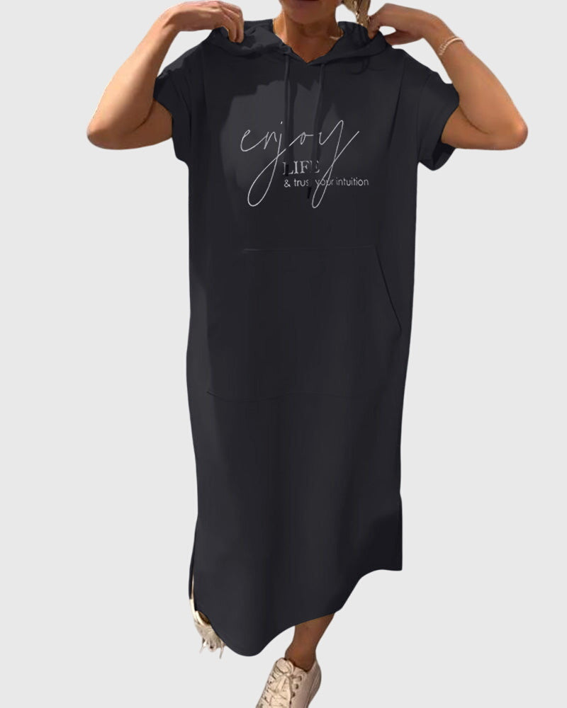 Women's Hoodie Dress with Hood and Pockets for Casual Days