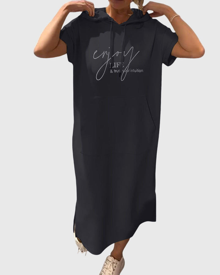 Women's Hoodie Dress with Hood and Pockets for Casual Days