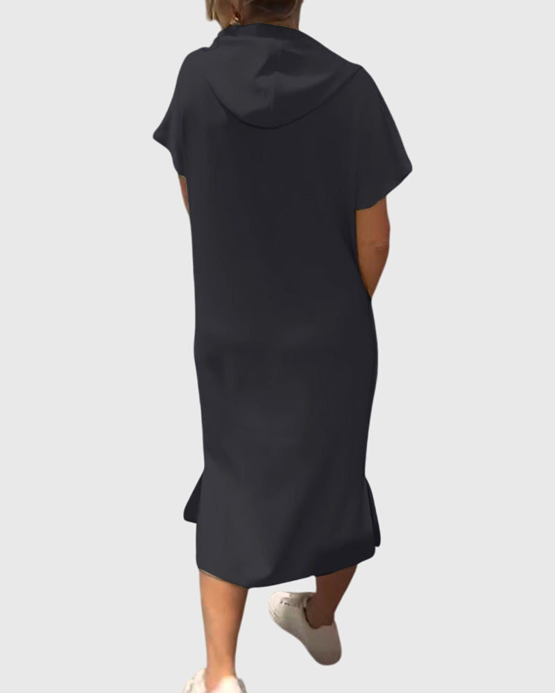 Women's Hoodie Dress with Hood and Pockets for Casual Days