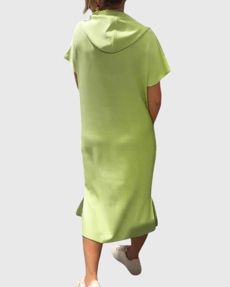 Women's Hoodie Dress with Hood and Pockets for Casual Days
