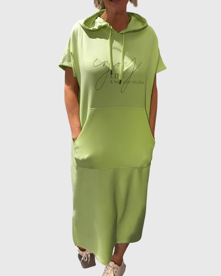 Women's Hoodie Dress with Hood and Pockets for Casual Days