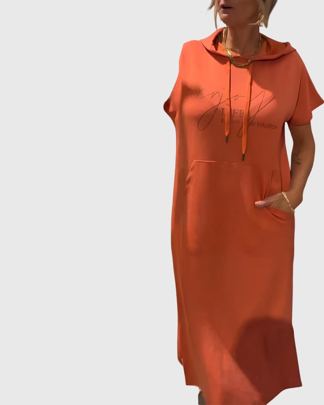 Women's Hoodie Dress with Hood and Pockets for Casual Days