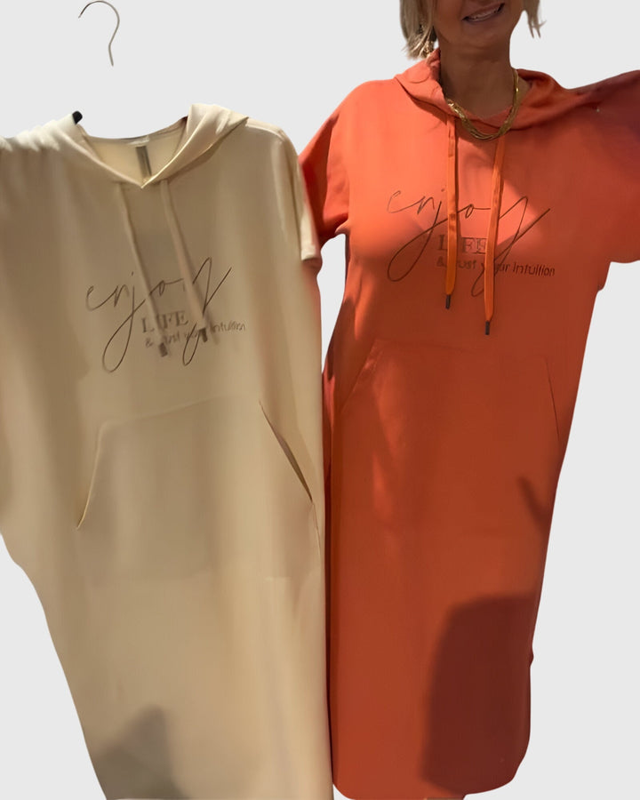 Women's Hoodie Dress with Hood and Pockets for Casual Days