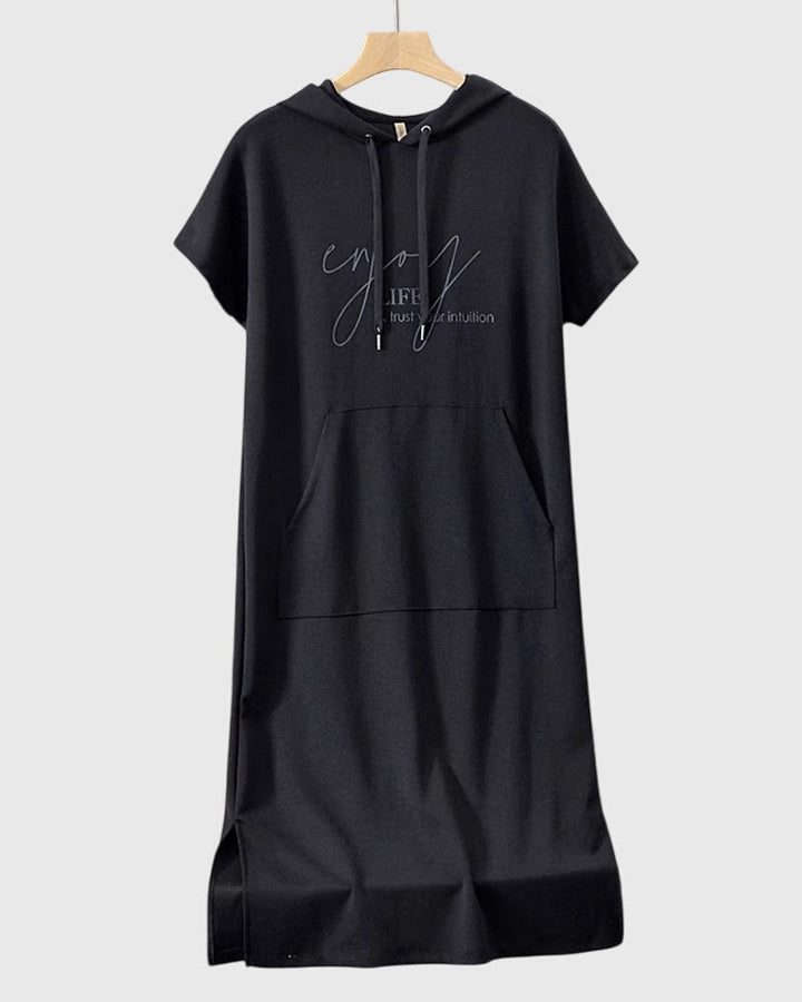 Women's Hoodie Dress with Hood and Pockets for Casual Days