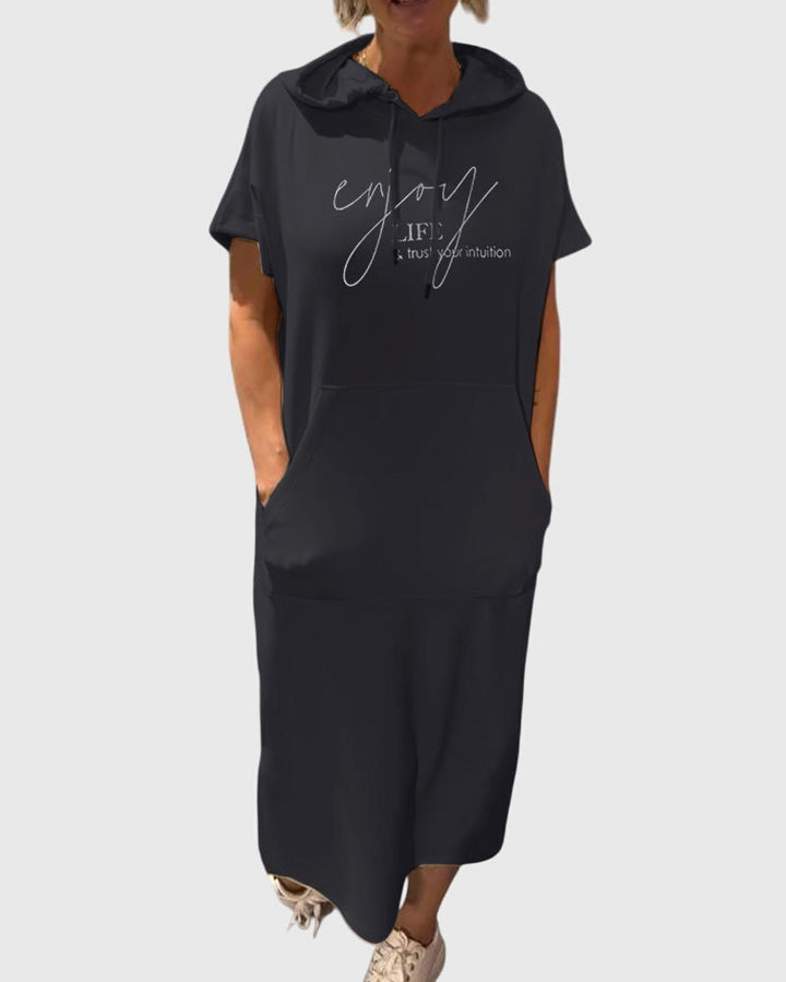 Women's Hoodie Dress with Hood and Pockets for Casual Days