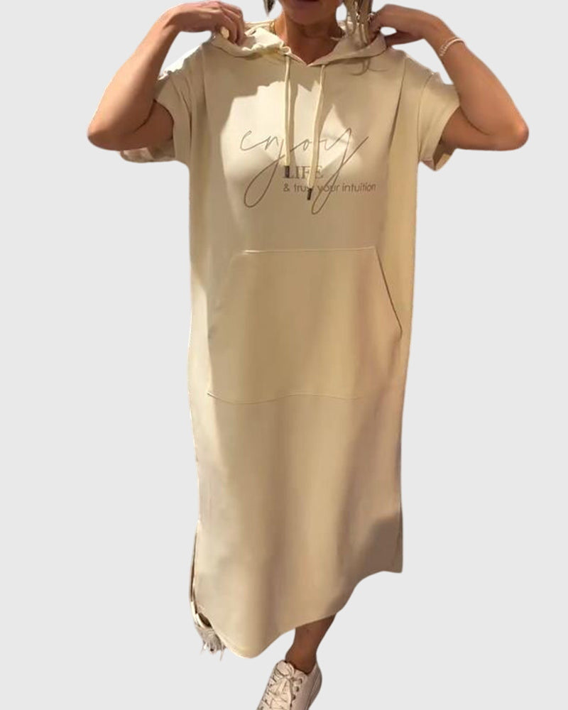 Women's Hoodie Dress with Hood and Pockets for Casual Days