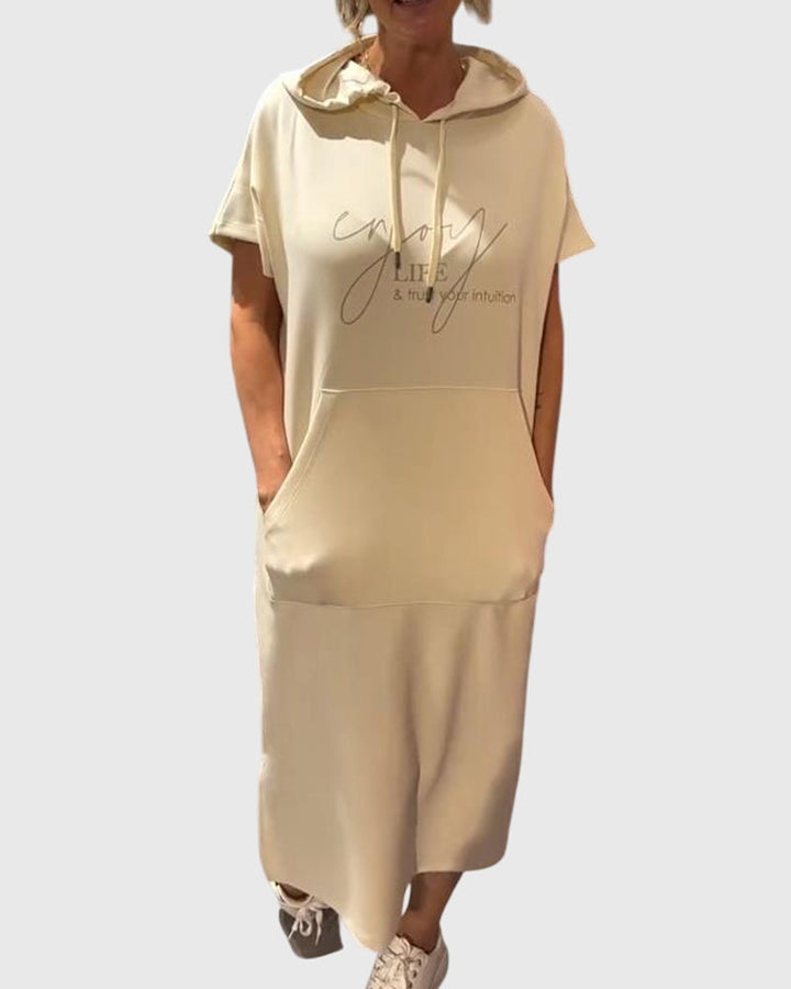 Women's Hoodie Dress with Hood and Pockets for Casual Days