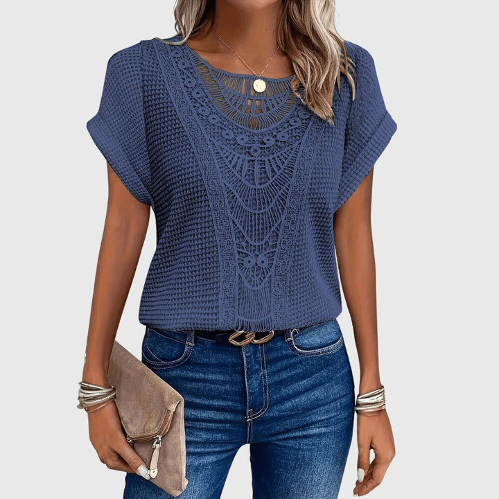 Women's Ibiza Style Blouse with Lace Detailing for Daywear