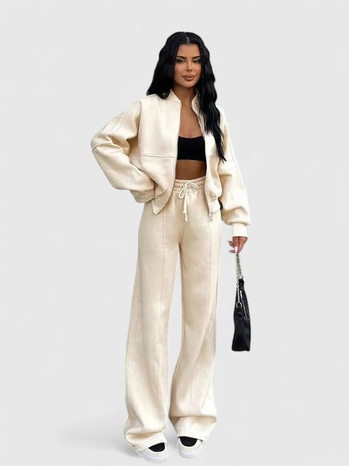 Women's Jumper and Trousers Set with Drawstring for Casual Wear
