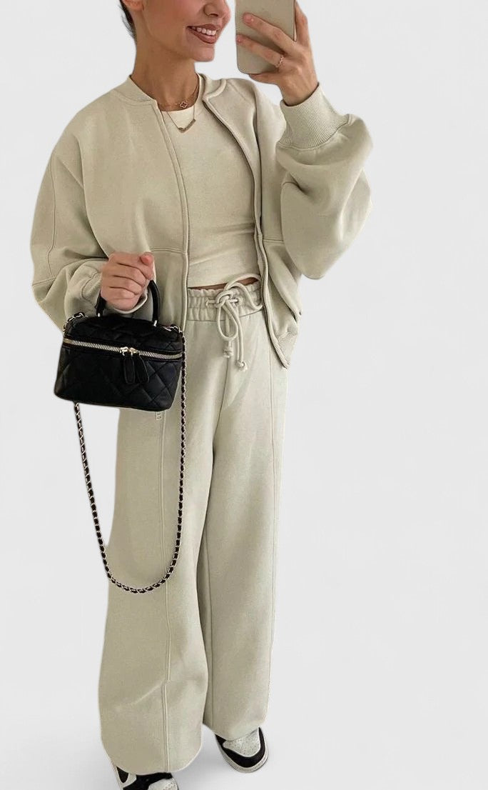 Women's Jumper and Trousers Set with Drawstring for Casual Wear