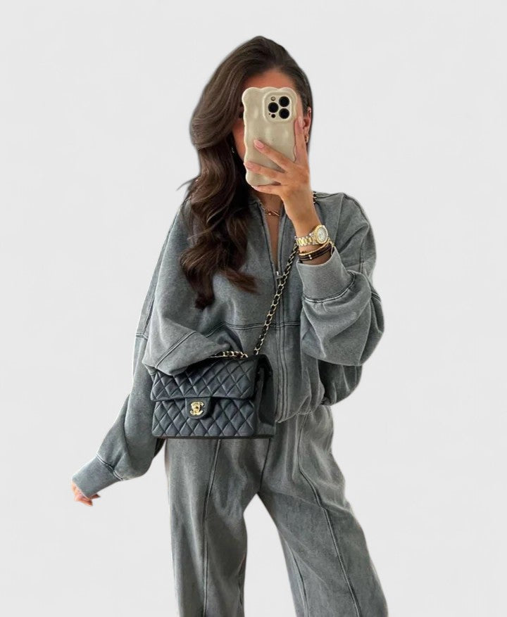 Women's Jumper and Trousers Set with Drawstring for Casual Wear
