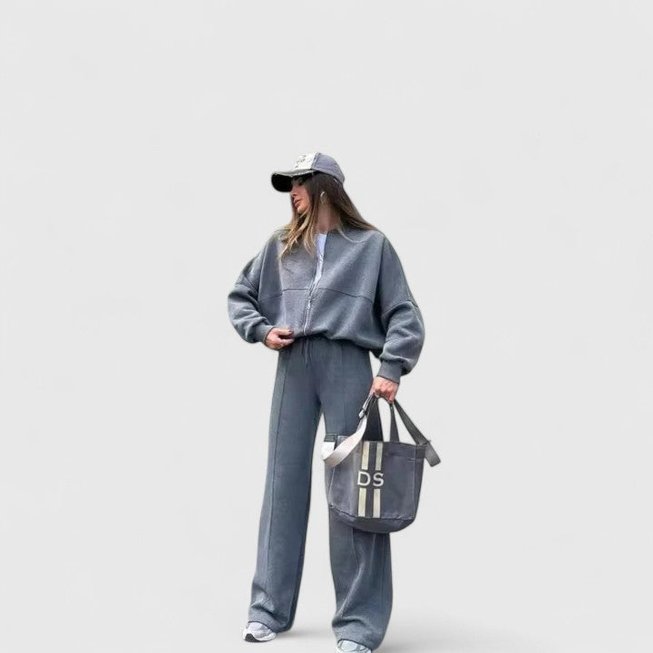 Women's Jumper and Trousers Set with Drawstring for Casual Wear