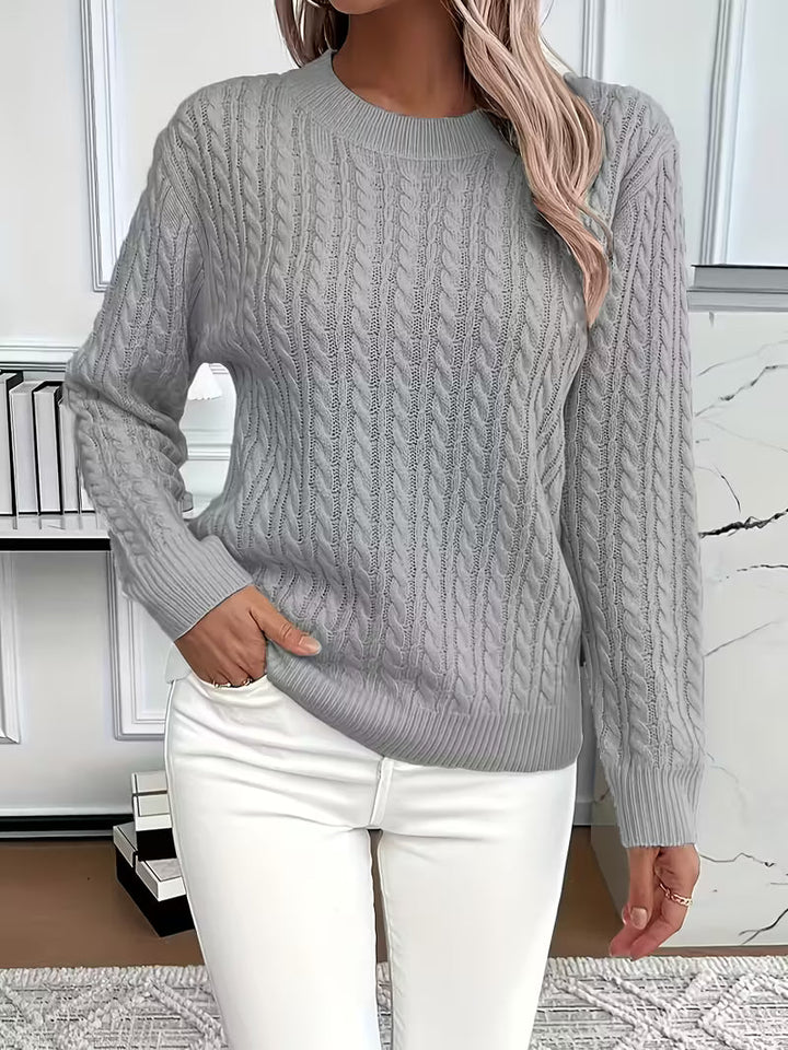 Women's Jumper with Cable Knit Texture for Casual Wear