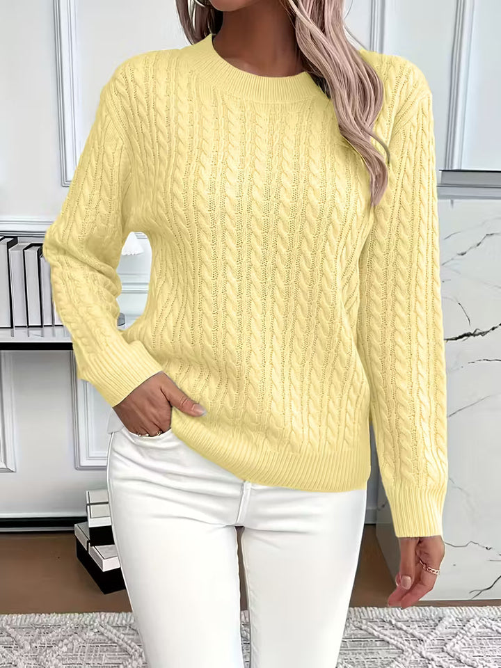 Women's Jumper with Cable Knit Texture for Casual Wear