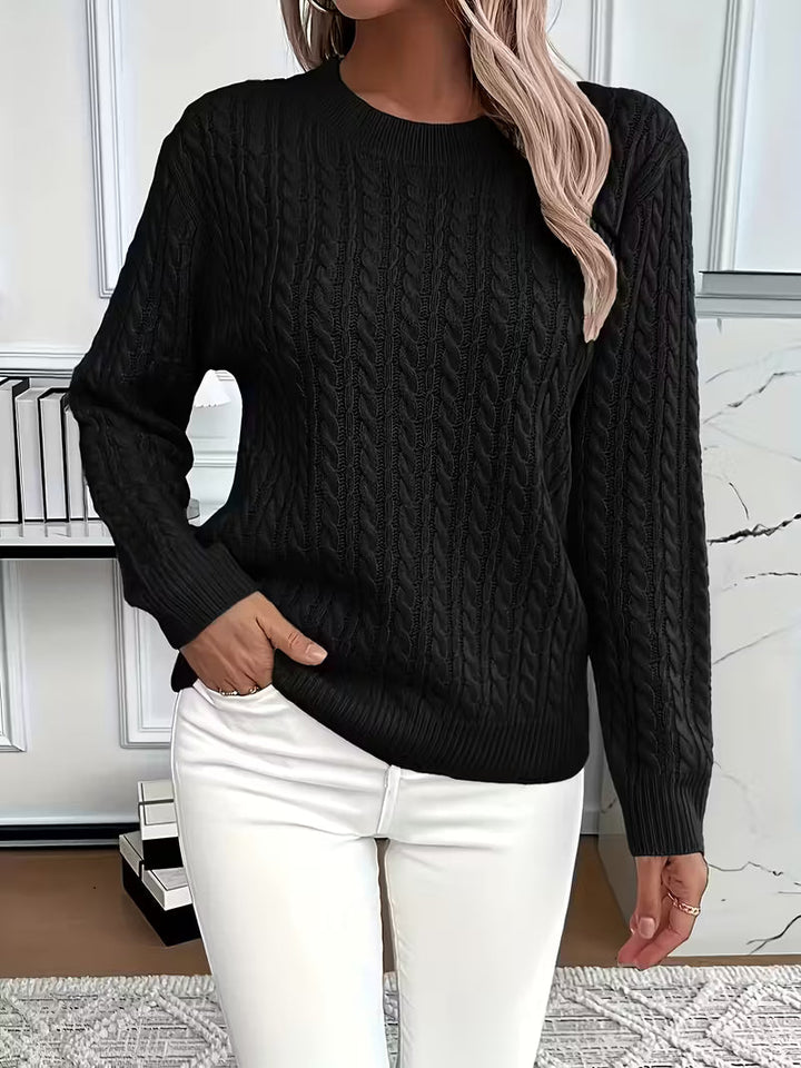 Women's Jumper with Cable Knit Texture for Casual Wear