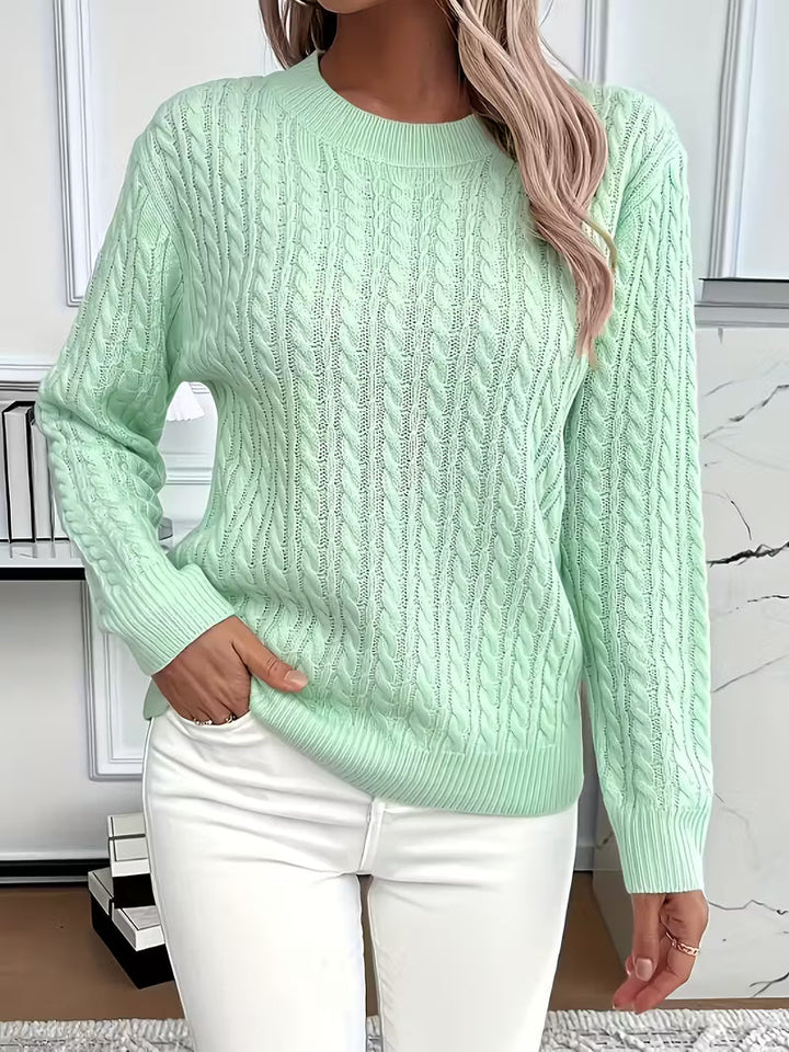 Women's Jumper with Cable Knit Texture for Casual Wear
