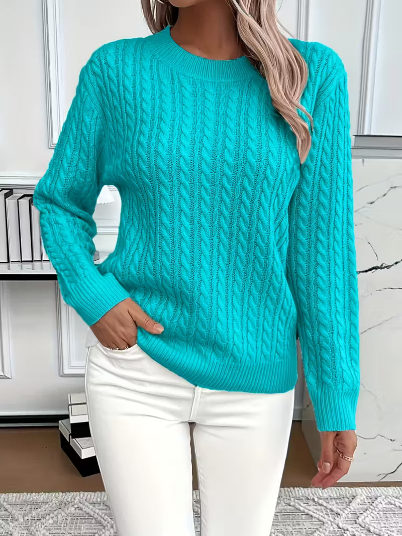Women's Jumper with Cable Knit Texture for Casual Wear