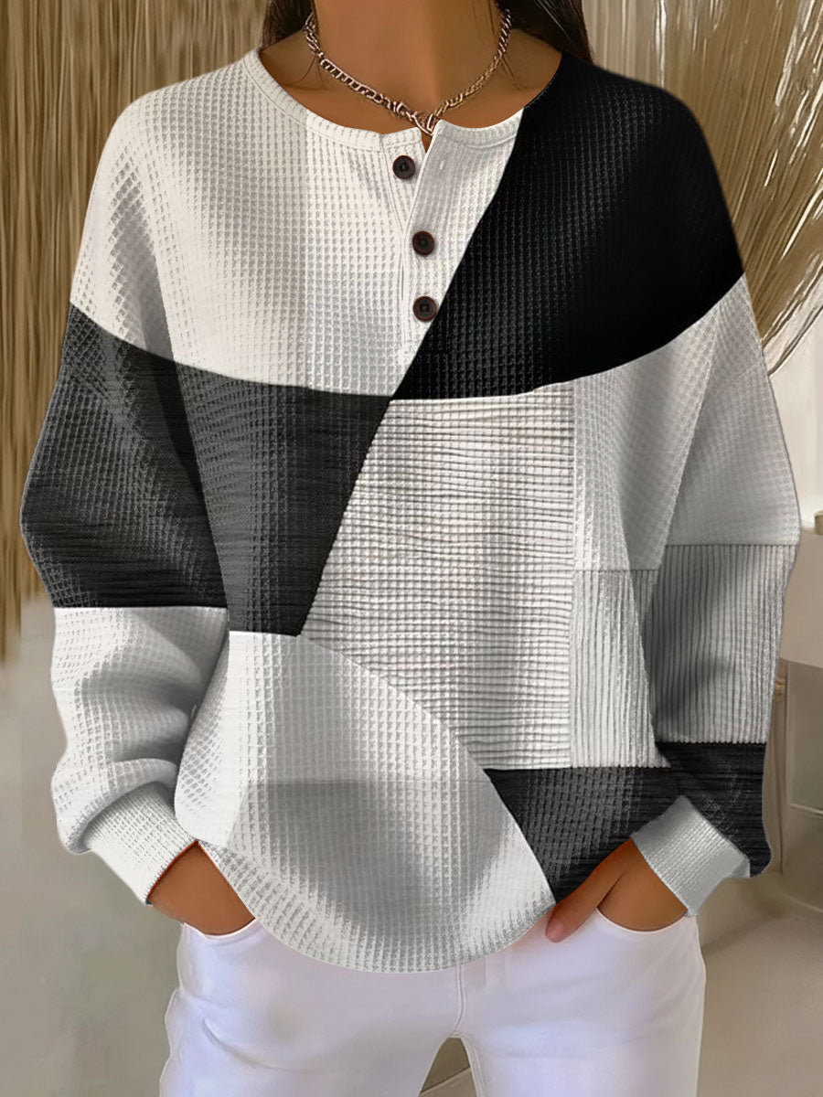 Women's Jumper with Colour-Block Knit for Smart-Casual