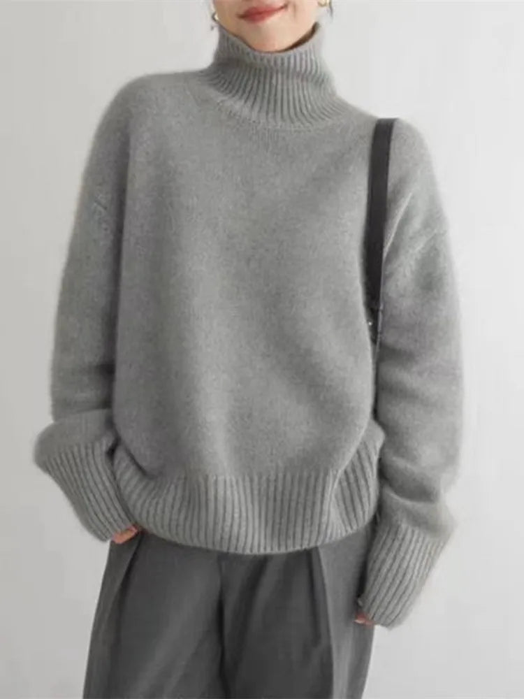 Women's Jumper with High Collar for Casual Daywear
