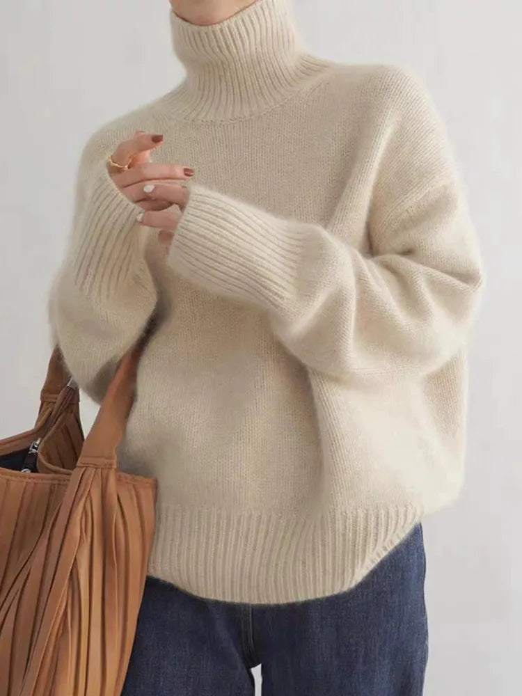 Women's Jumper with High Collar for Casual Daywear