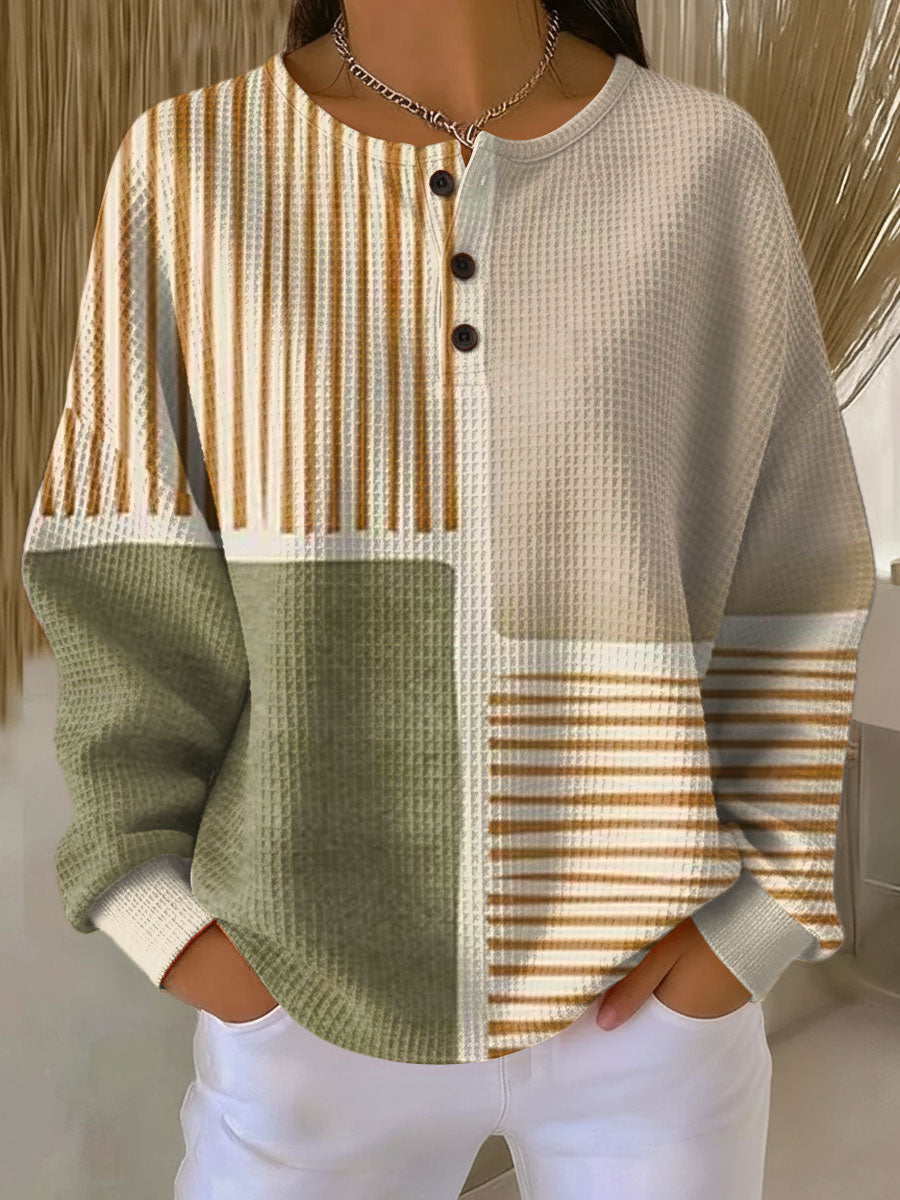 Women's Jumper with Thick Waffle Knit for Everyday Warmth