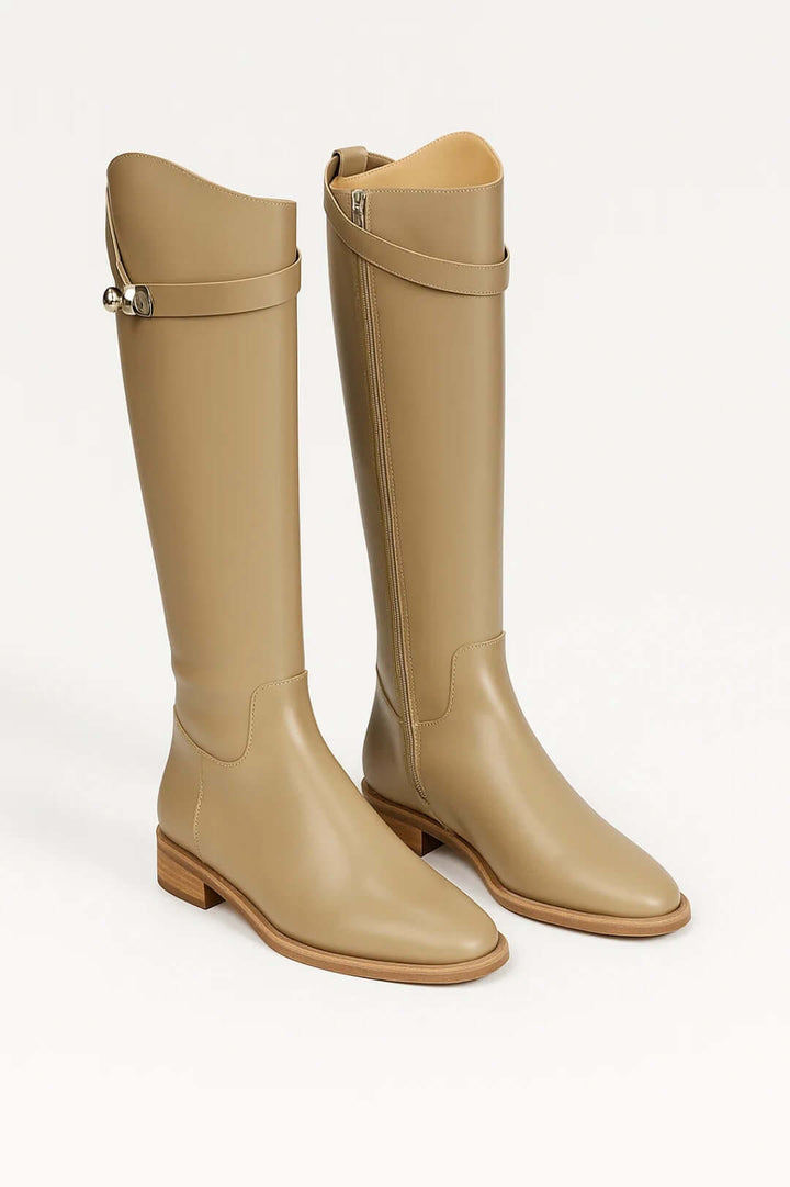Women’s Knee-High Boots with Buckle Detail