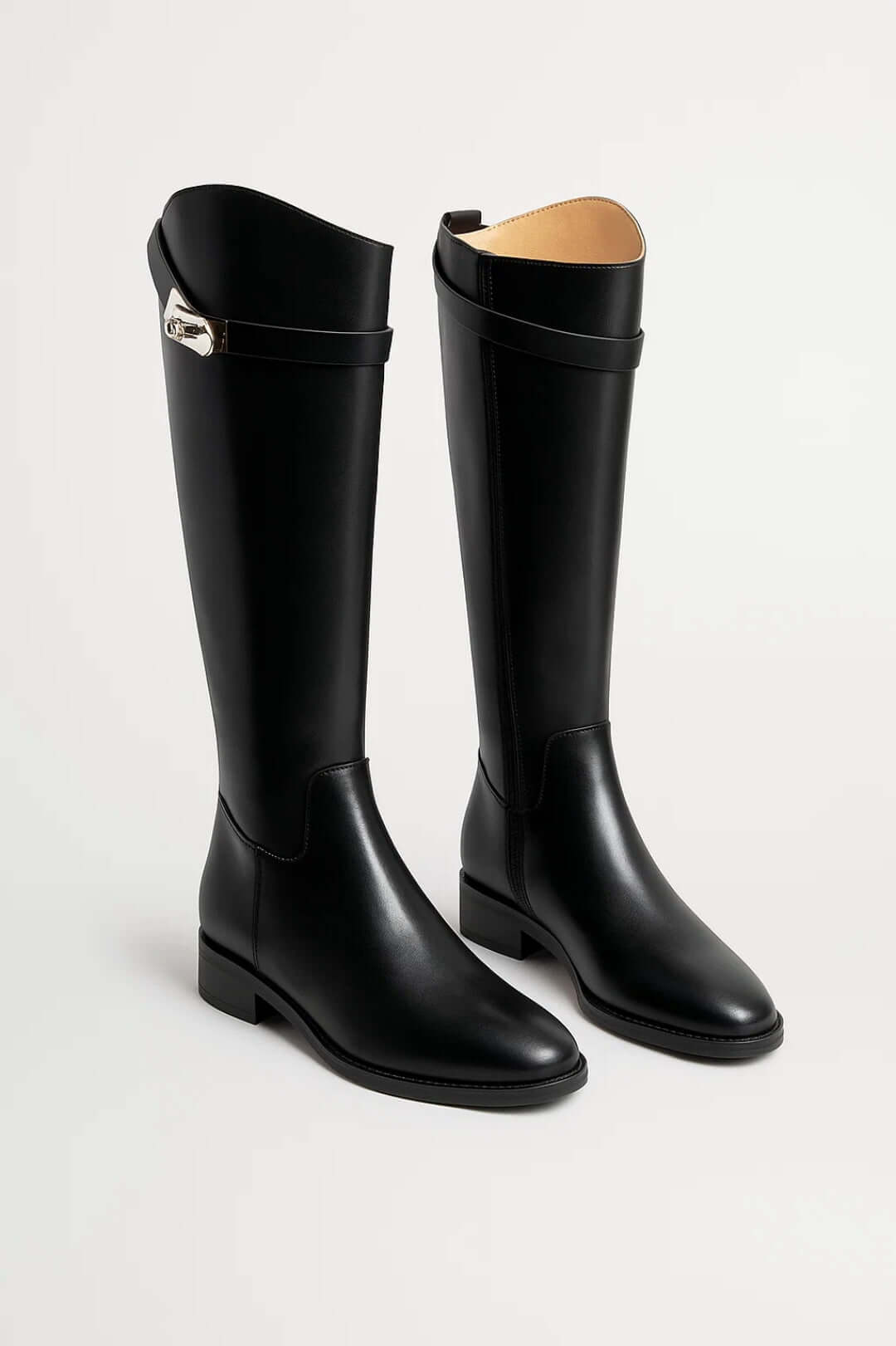 Women’s Knee-High Boots with Buckle Detail