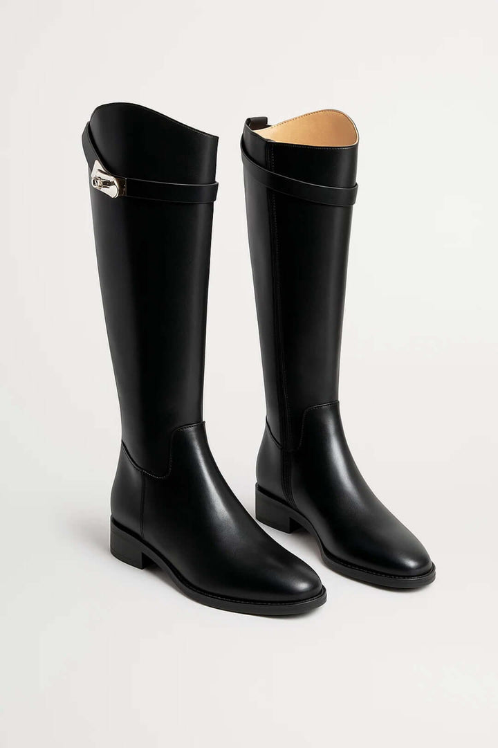 Women’s Knee-High Boots with Buckle Detail