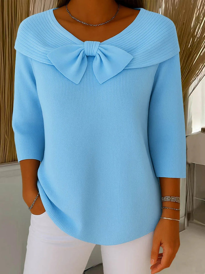 Women's Knit Jumper with Bow Detail for Daily Workwear