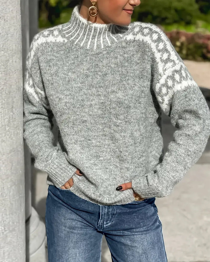 Women's Knit Jumper with Thick Waffle Knit for Autumn Days