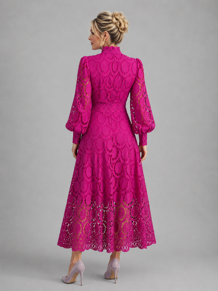 Women’s Lace Midi Dress with Flowing Silhouette