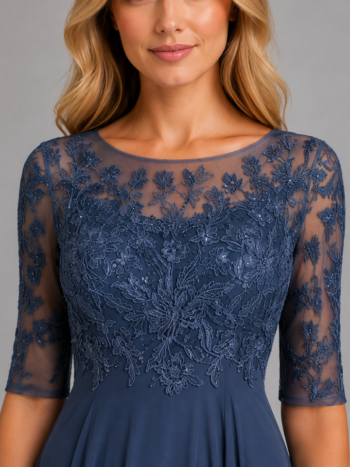 Women’s Lace Midi Dress with Flowing Silhouette