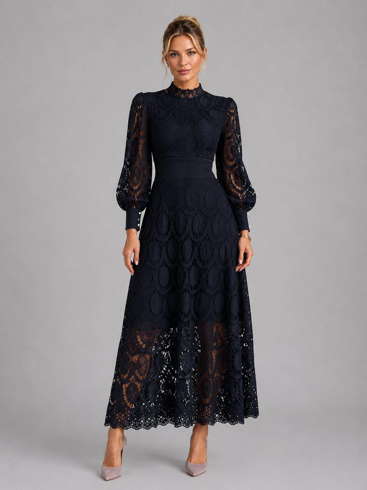 Women’s Lace Midi Dress with Flowing Silhouette