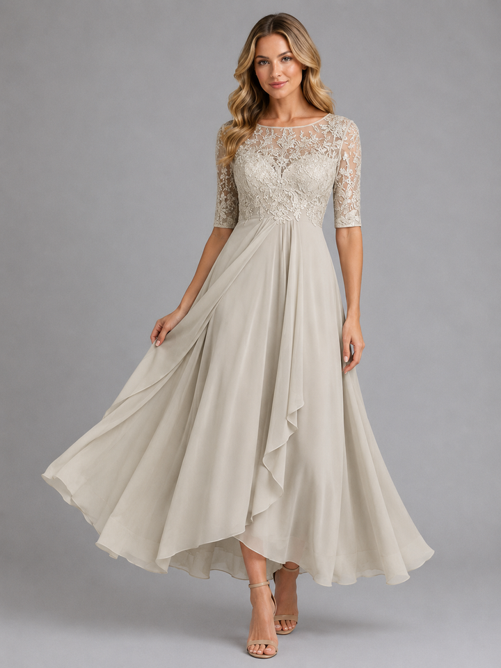 Women’s Lace Midi Dress with Flowing Silhouette