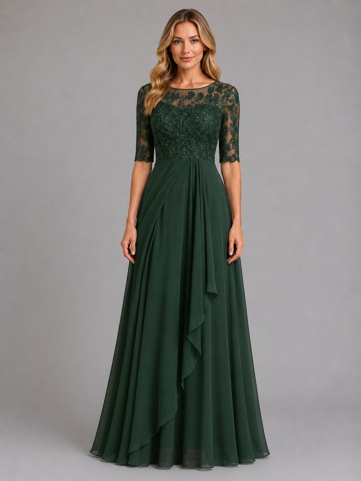 Women’s Lace Midi Dress with Flowing Silhouette