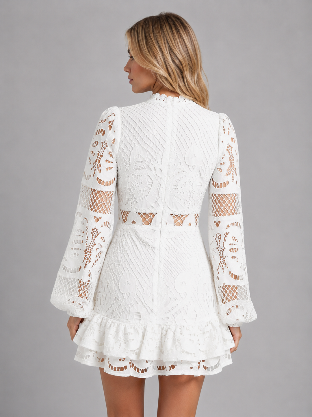 Women’s Lace Mini Dress with High Neck