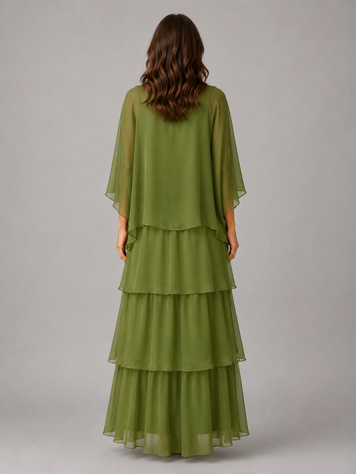 Women’s Layered Maxi Dress with Flowing Silhouette