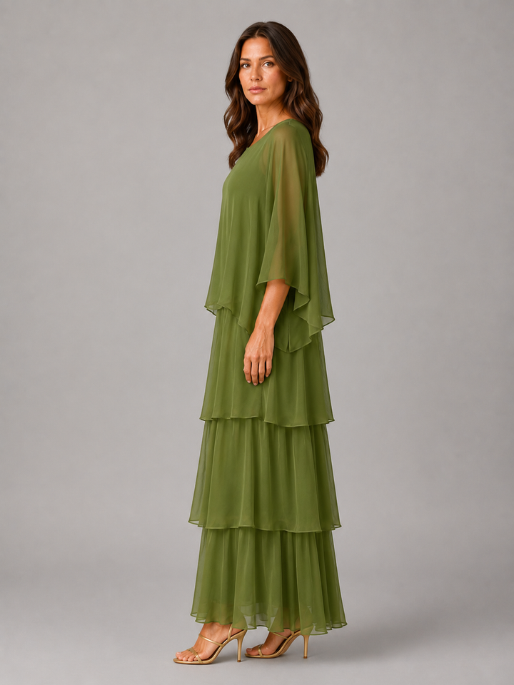 Women’s Layered Maxi Dress with Flowing Silhouette