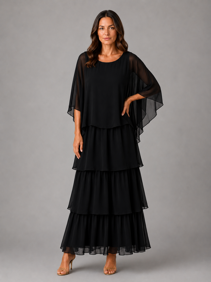Women’s Layered Maxi Dress with Flowing Silhouette
