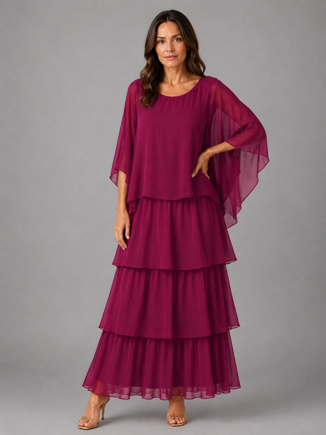 Women’s Layered Maxi Dress with Flowing Silhouette