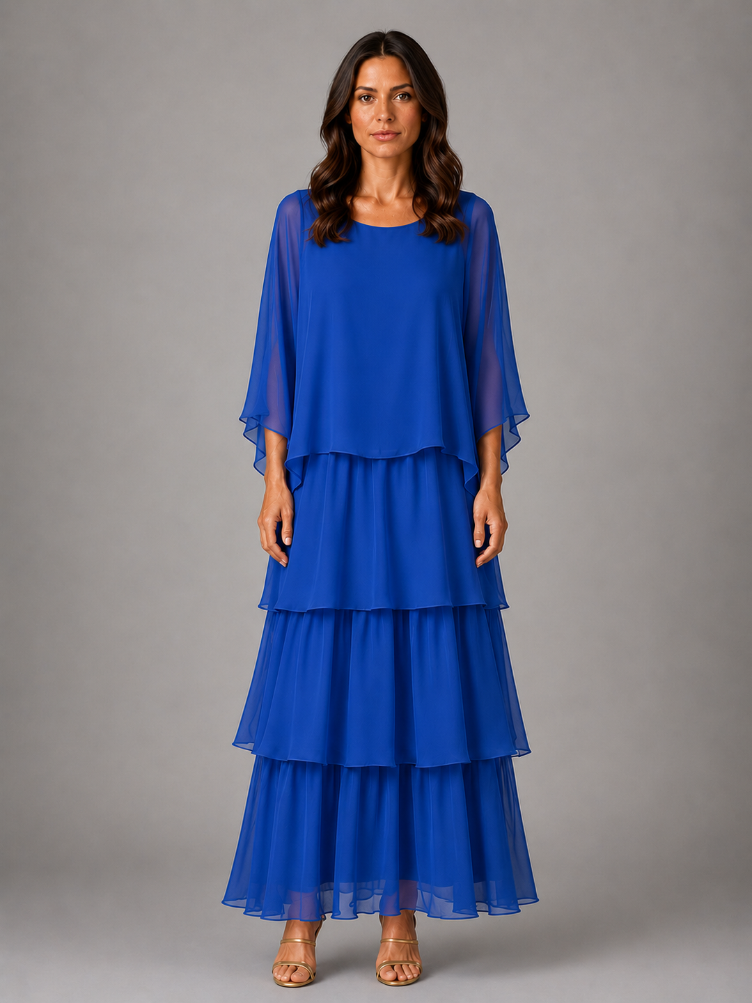 Women’s Layered Maxi Dress with Flowing Silhouette