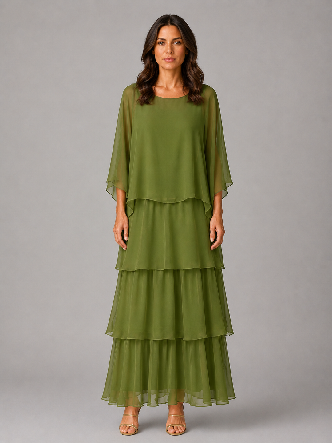 Women’s Layered Maxi Dress with Flowing Silhouette