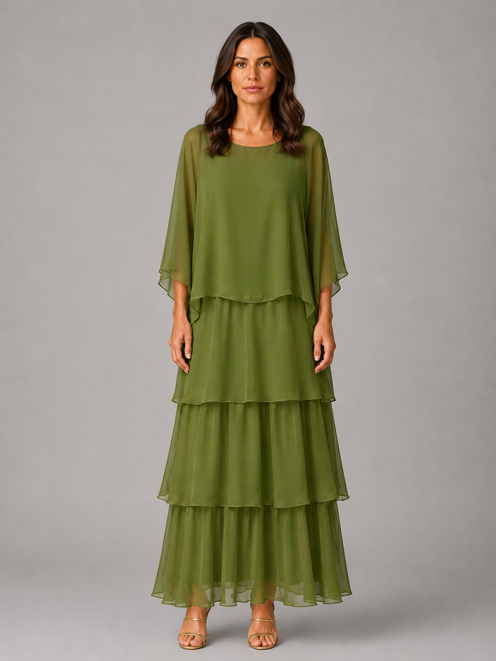 Women’s Layered Maxi Dress with Flowing Silhouette